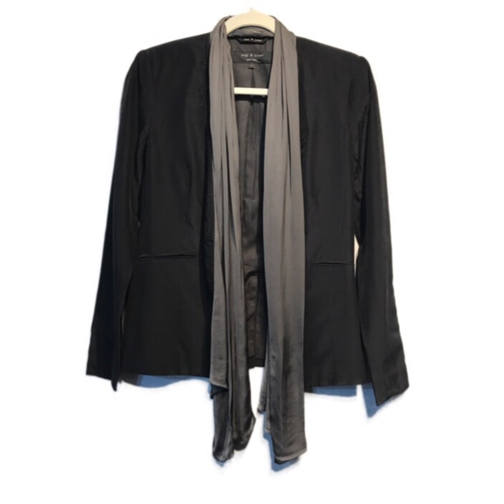 🌸RAG & BONE silk blazer w/attached scarf